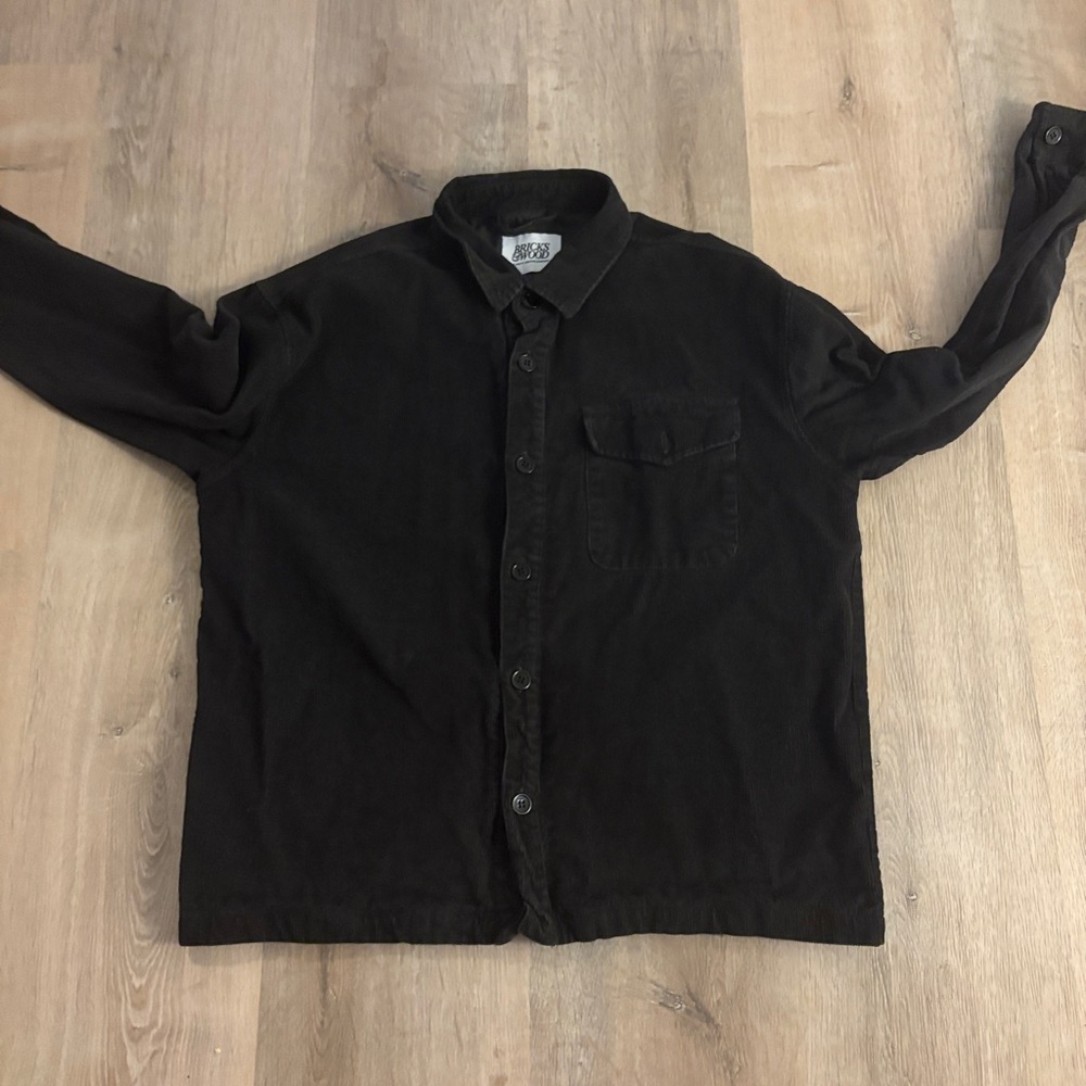 Bricks & Wood Heavy Corduroy Black Button Up South Central Streetwear M